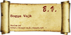 Bogya Vajk névjegykártya